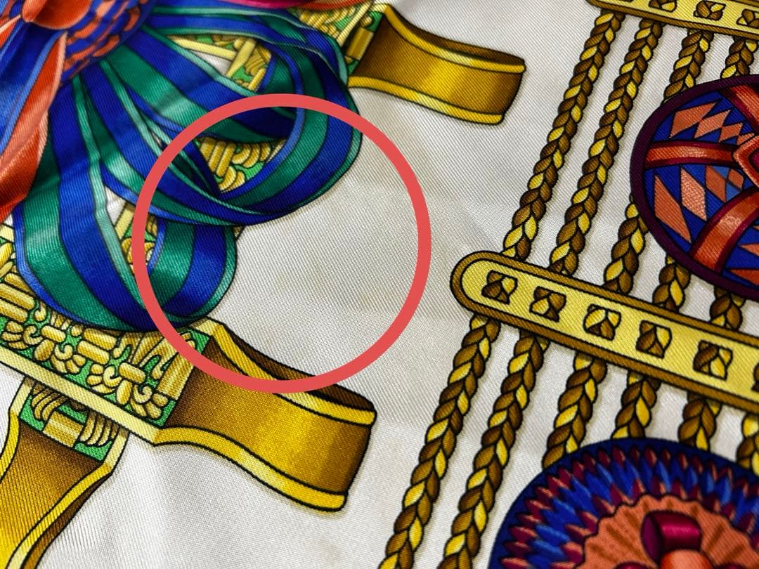 8j121 HERMES エルメス スカーフ　カレ90 シルク 馬のリボン
