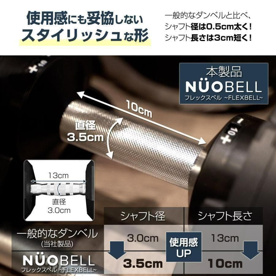 フレックスベル 20kg 単品 (NUO 正規代理店品) 可変式ダンベル 筋トレ