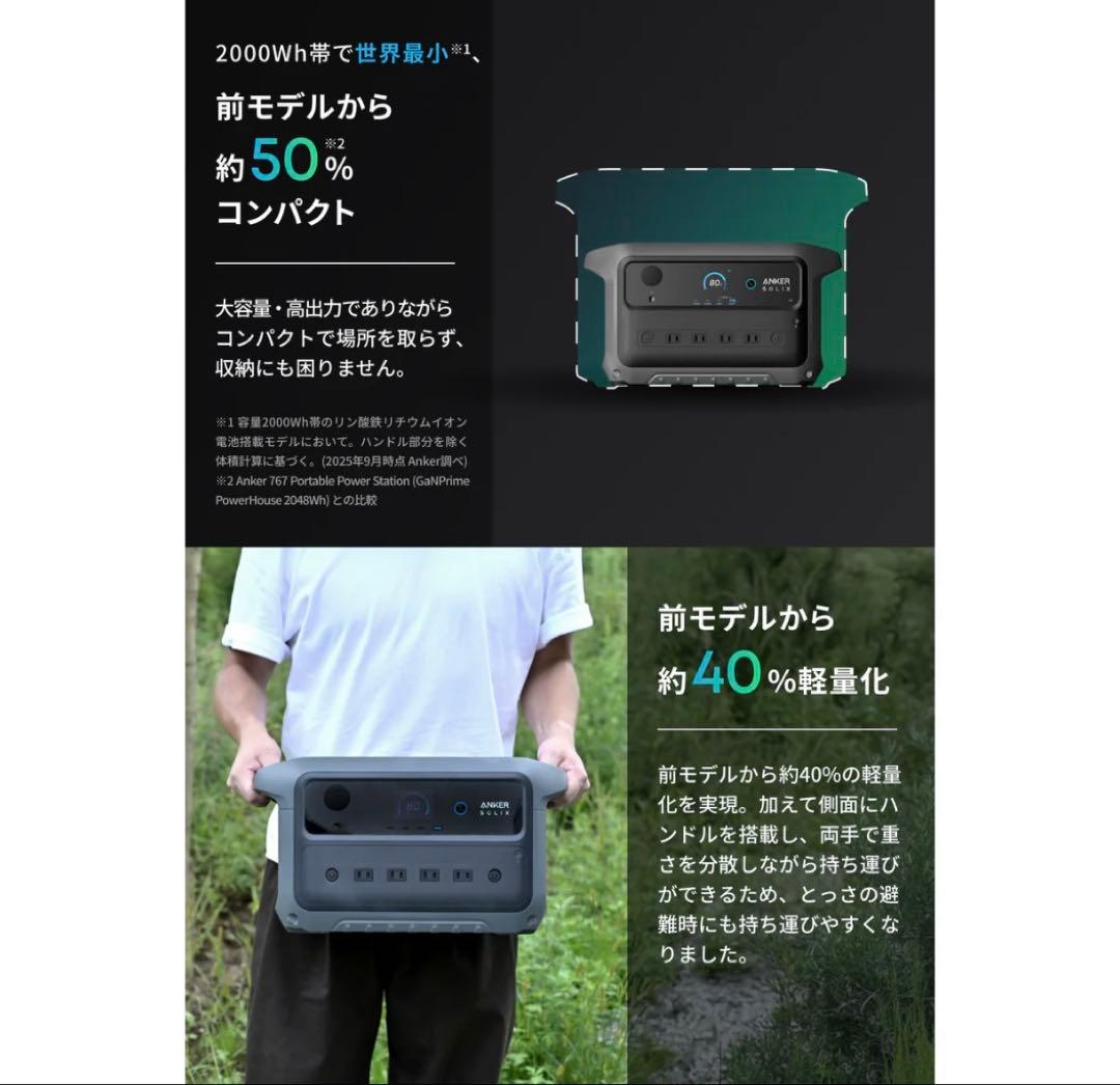 新品　Anker Solix C2000 Gen2 ポータブル電源