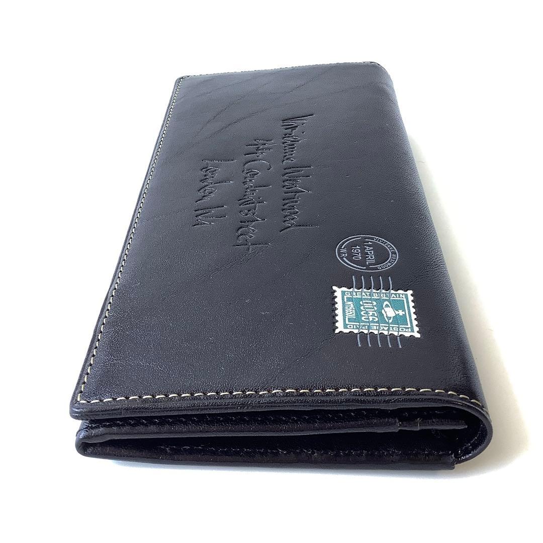 新品 ★ヴィヴィアンウエストウッド★エンベロープかぶせ長財布 スタンプ★ブラック