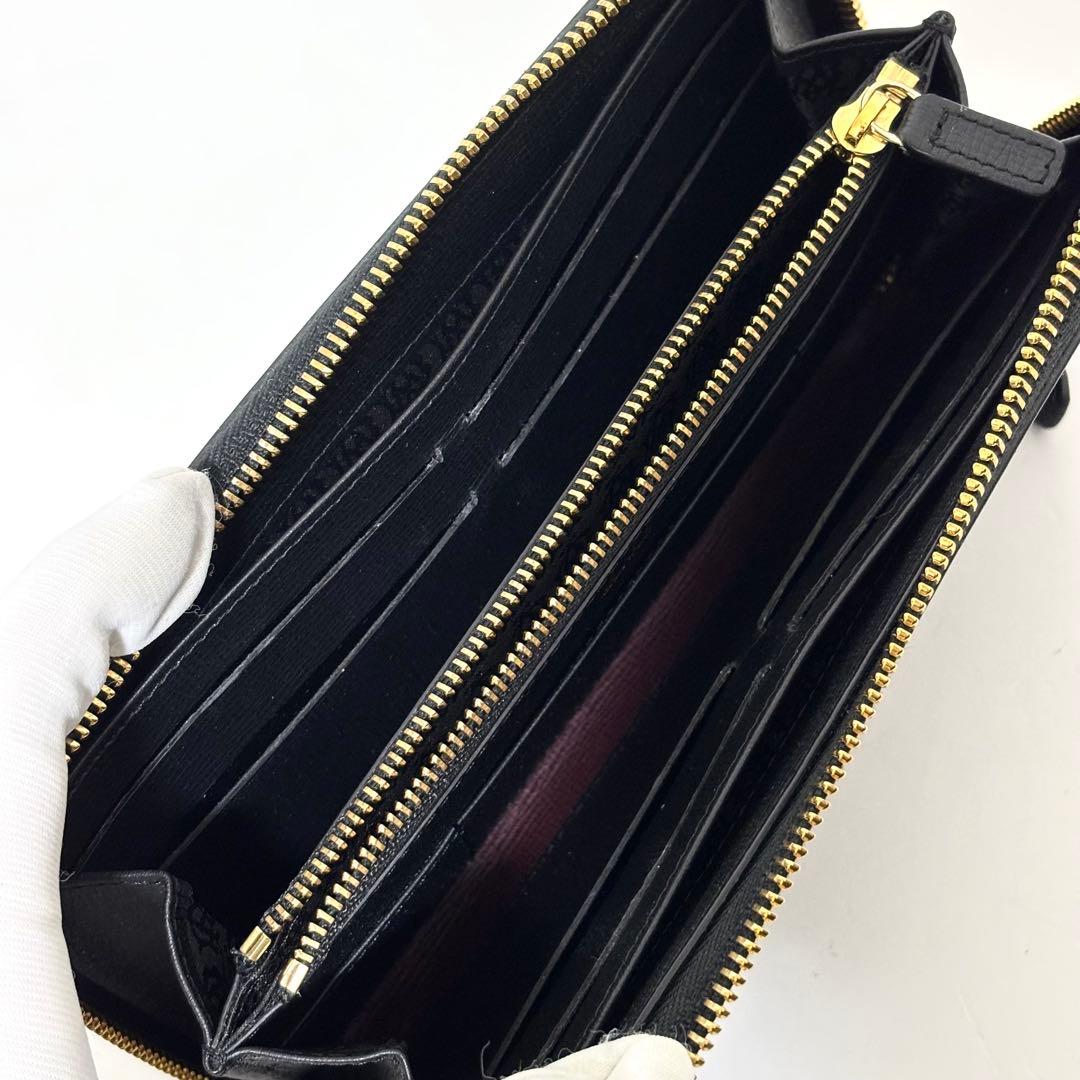 極美品 ダンヒル カドガン 長財布 ラウンドジップ ブラック