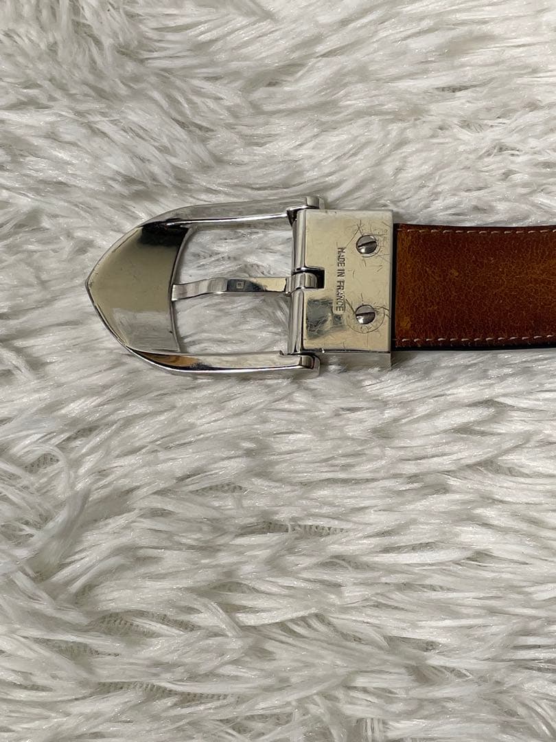 LOUIS VUITTON ルイヴィトン 本革 レザーベルト 黒 シルバー金具
