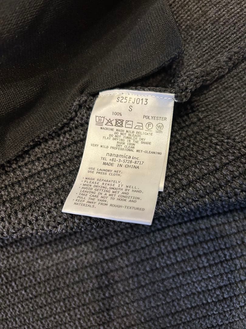 ナナミカ カーディガン S25FJ013 ノースフェイスパープルレーベル 黒