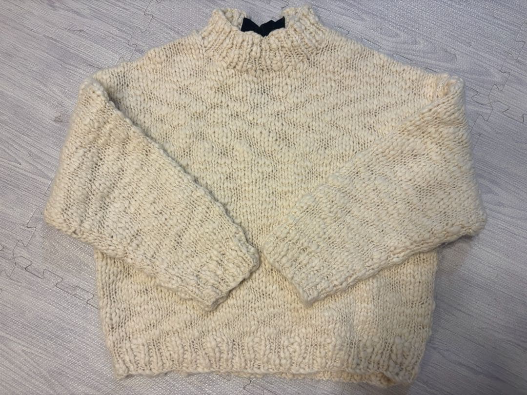 ISOOK スラブヤーンリボンデザインハンドニット