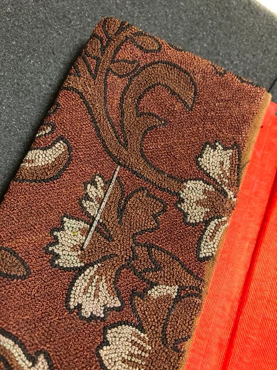 古刺繍 牡丹と蝶 財布や名刺入れなどに 年代物