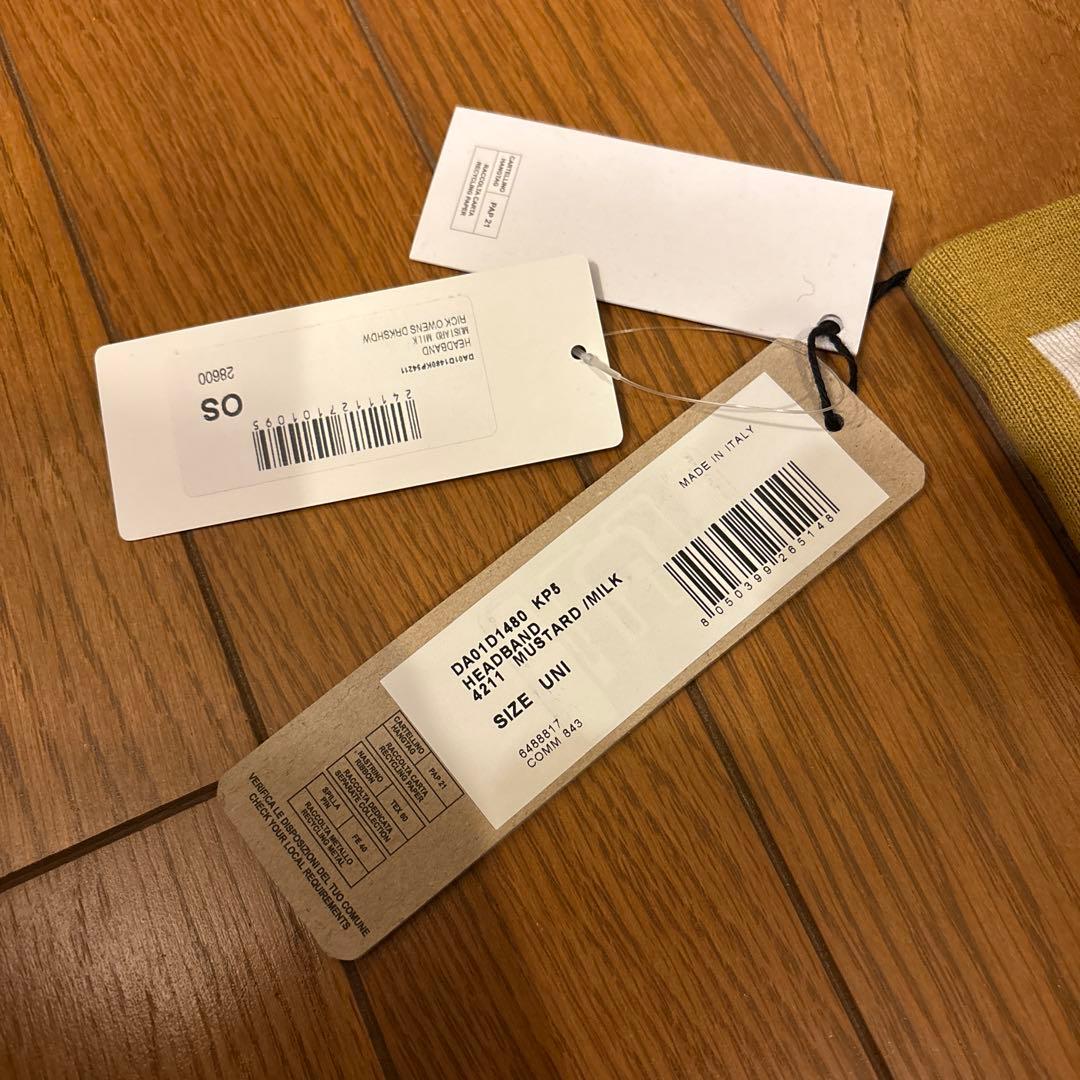 【新品タグ付】リックオウエンスダークシャドウ　ヘッドバンド　マスタード