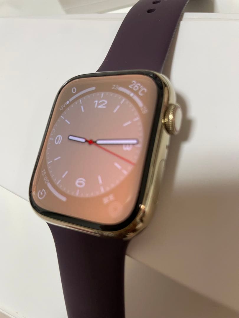 k*u様 アップルウォッチシリーズ7 ゴールドステンレススチールケー