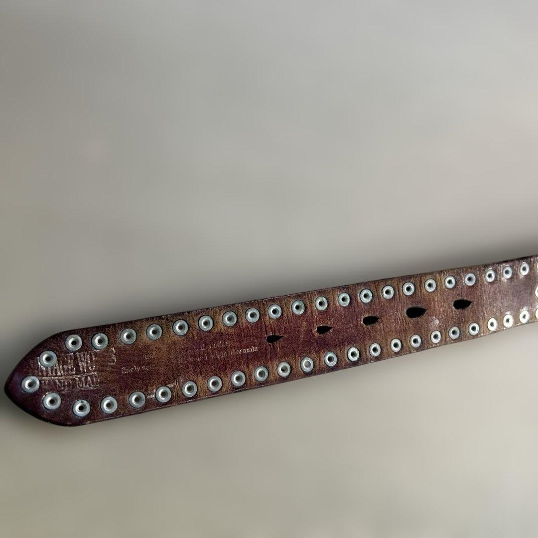 vintage works スタッズ レザーベルト 4連