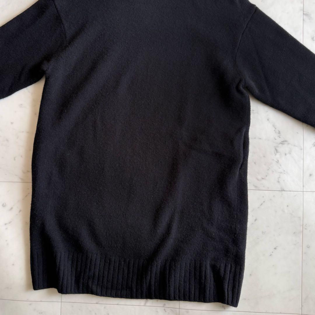 美品 プラージュ ウールカシミヤ チュニック丈 ハイネック ニット◆ブラック