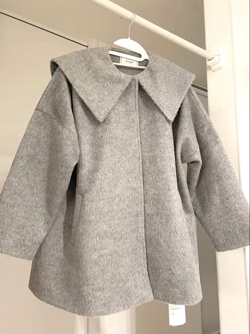 新品＊Fit more ビックカラーウールライクシャギーコート