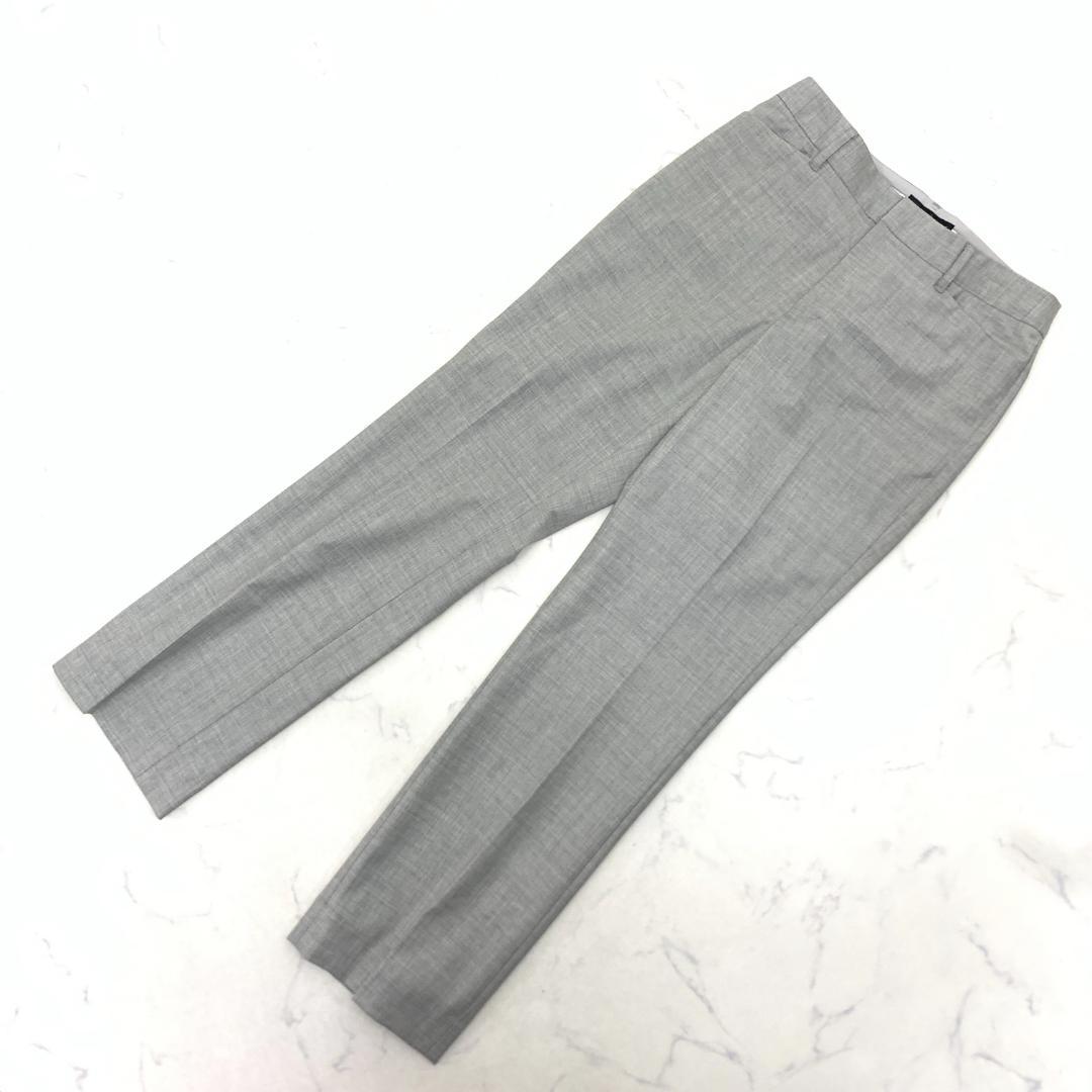 LA8287 新品タグ付 インディヴィ パンツスーツ グレー ウール 38 40