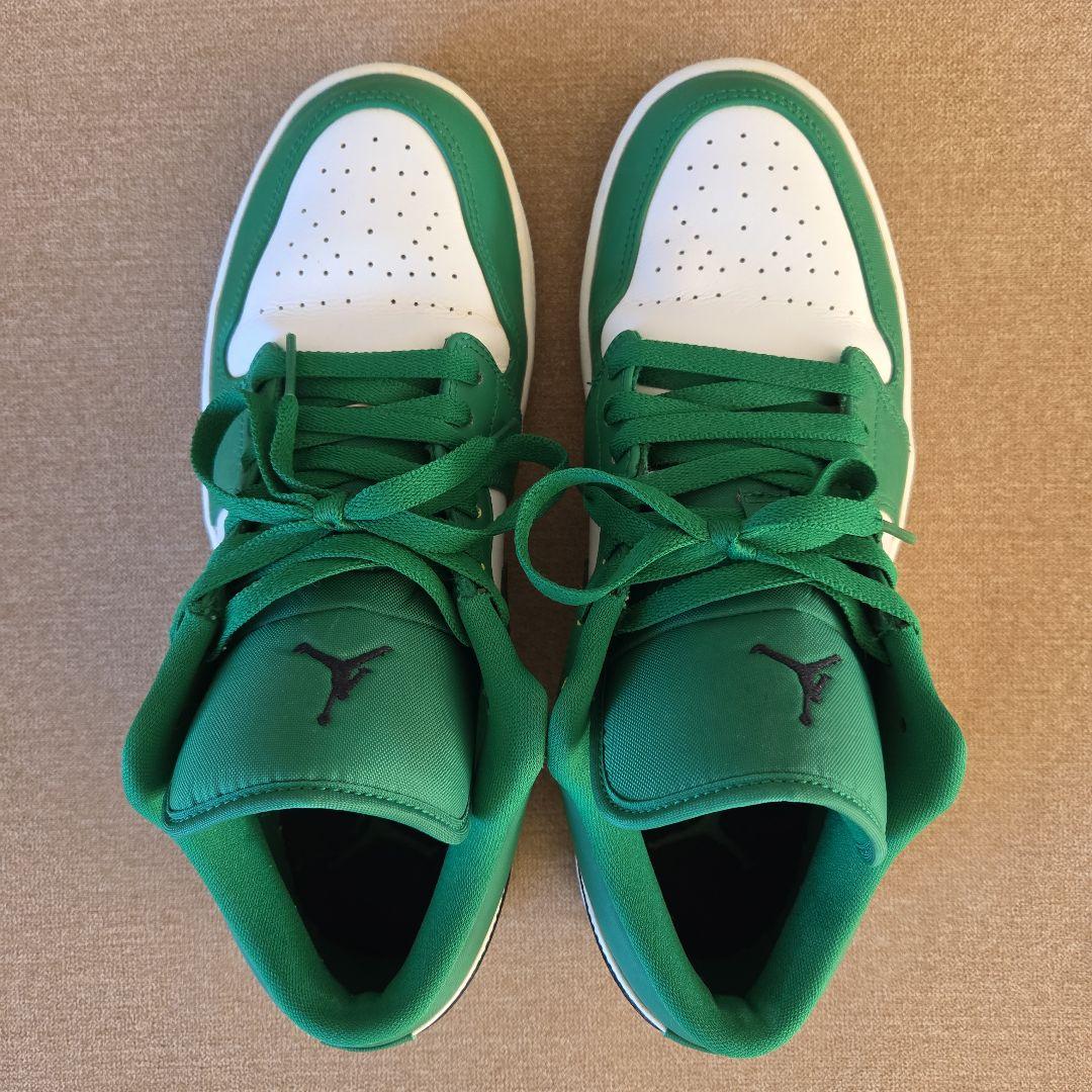 靴 NIKE AIR JORDAN 1 LOW PINE GREEN WHITE