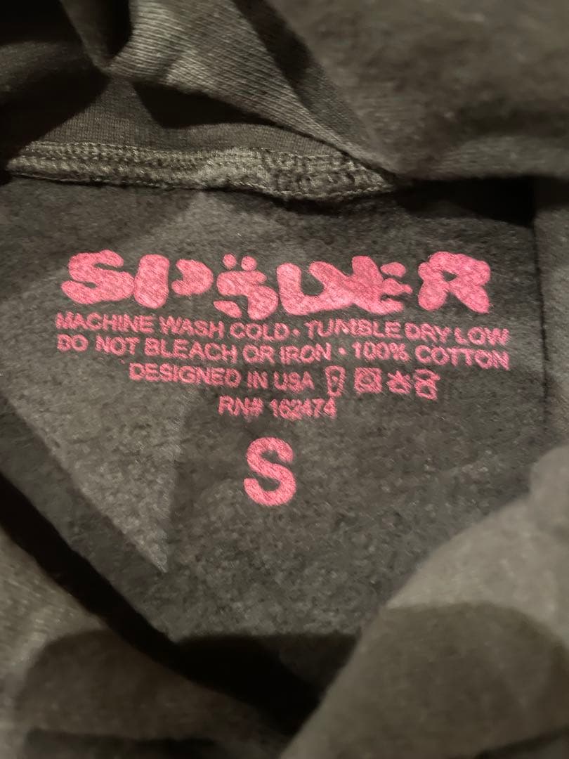 sp5der パーカー 黒 sサイズ 正規品