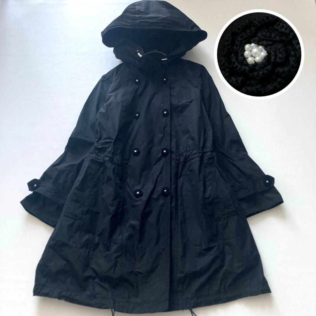 【みっちゃん】インゲボルグ　ライナー付きAラインコート お花パールボタン