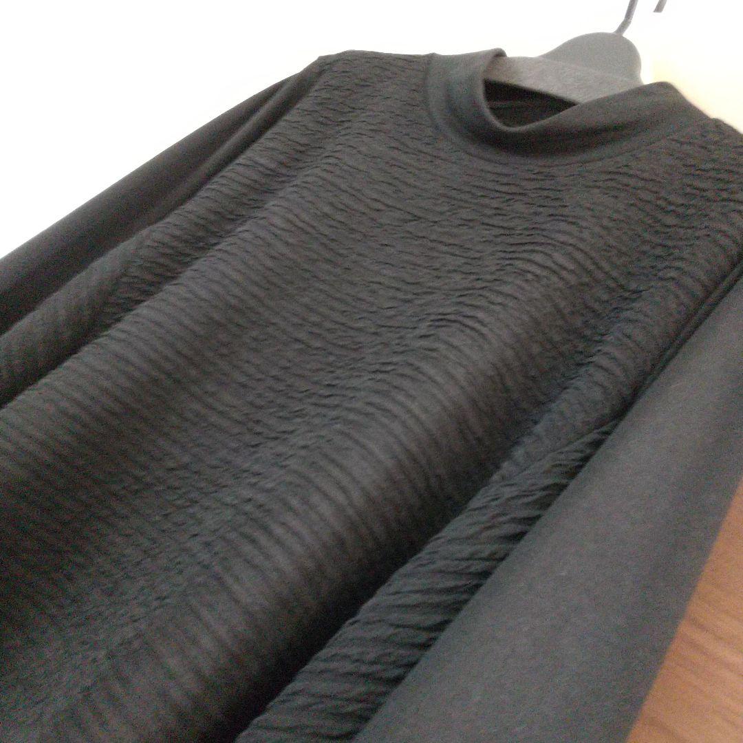 今季 新品 未使用 ワンピースブラック 黒 フレア ゆったり 長袖 F l ll