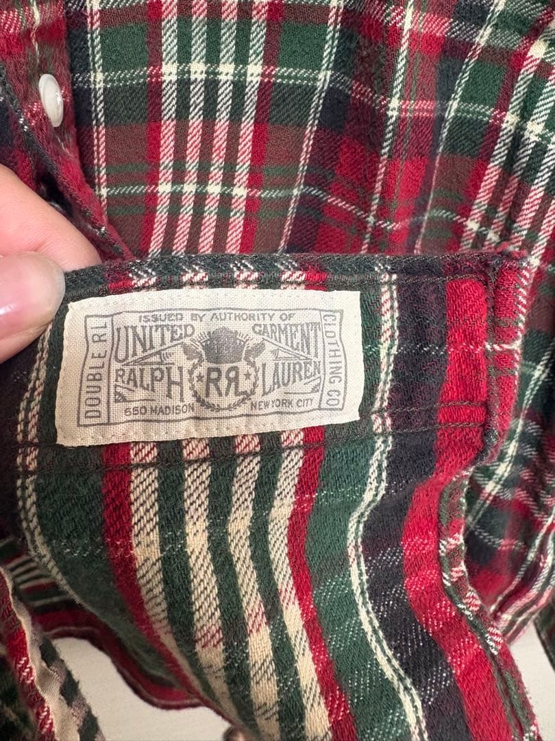 RRL チェック柄 長袖シャツ L