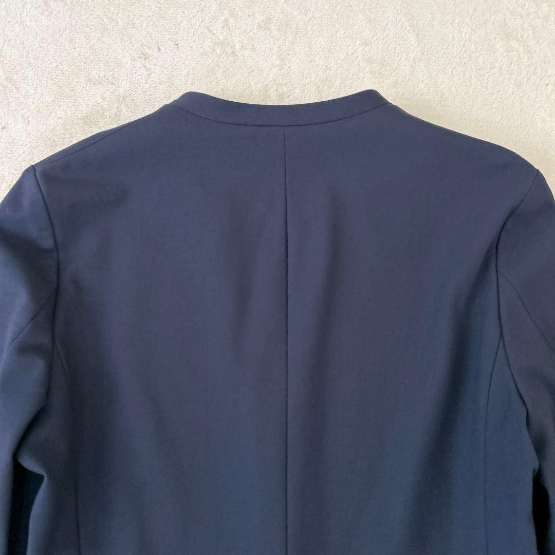美品✨PLST プラステ ノーカラースーツ 紺　セットアップ L 秋冬生地