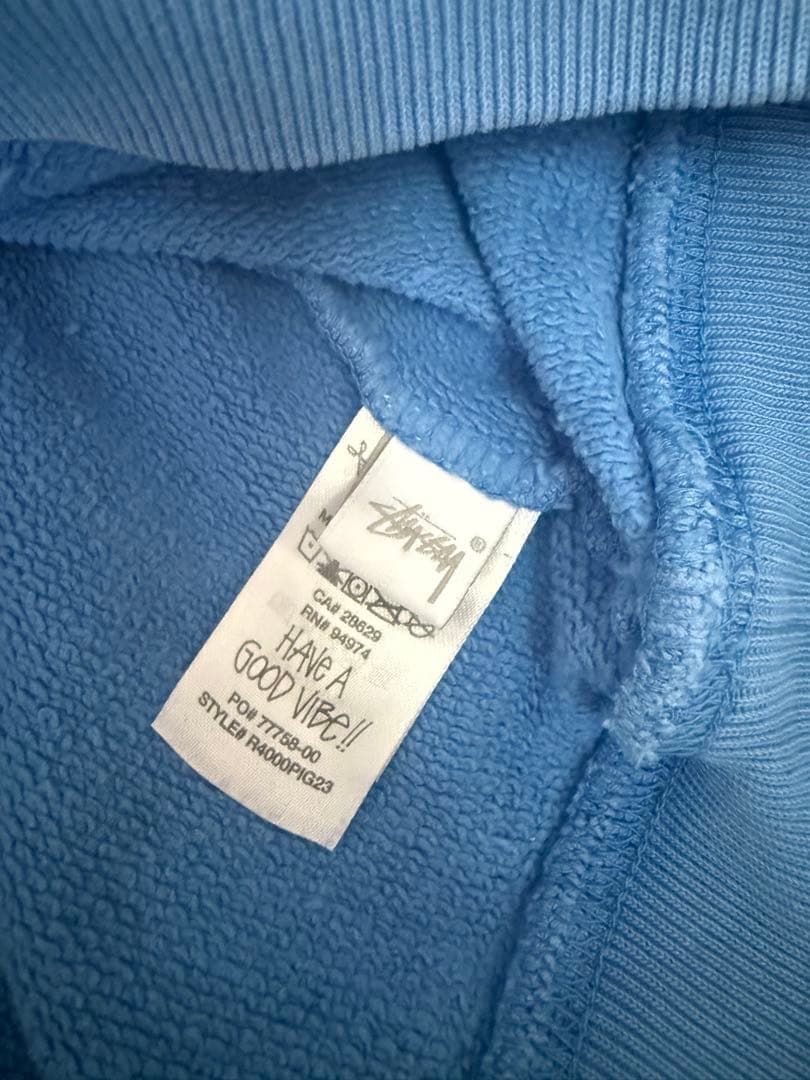 Stussy ライトブルー パーカー Sサイズ
