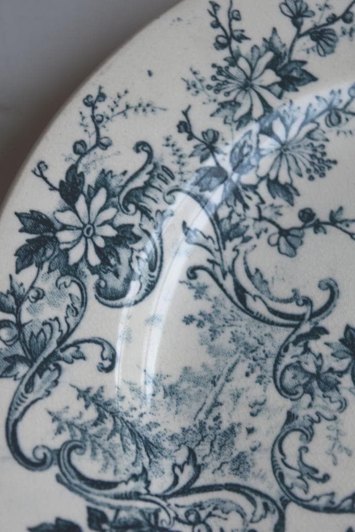 美品ショワジー・ル・ロワ　ブルーのポンパドール　デセール皿　POMPADOUR