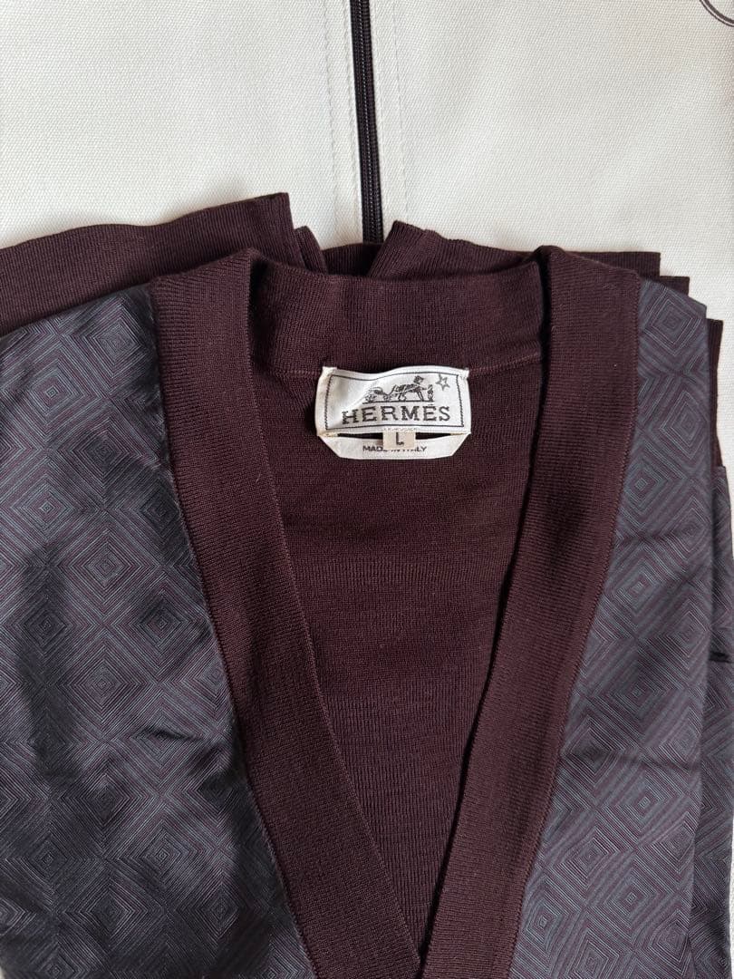【未使用品】HERMES バーガンディカーディガン