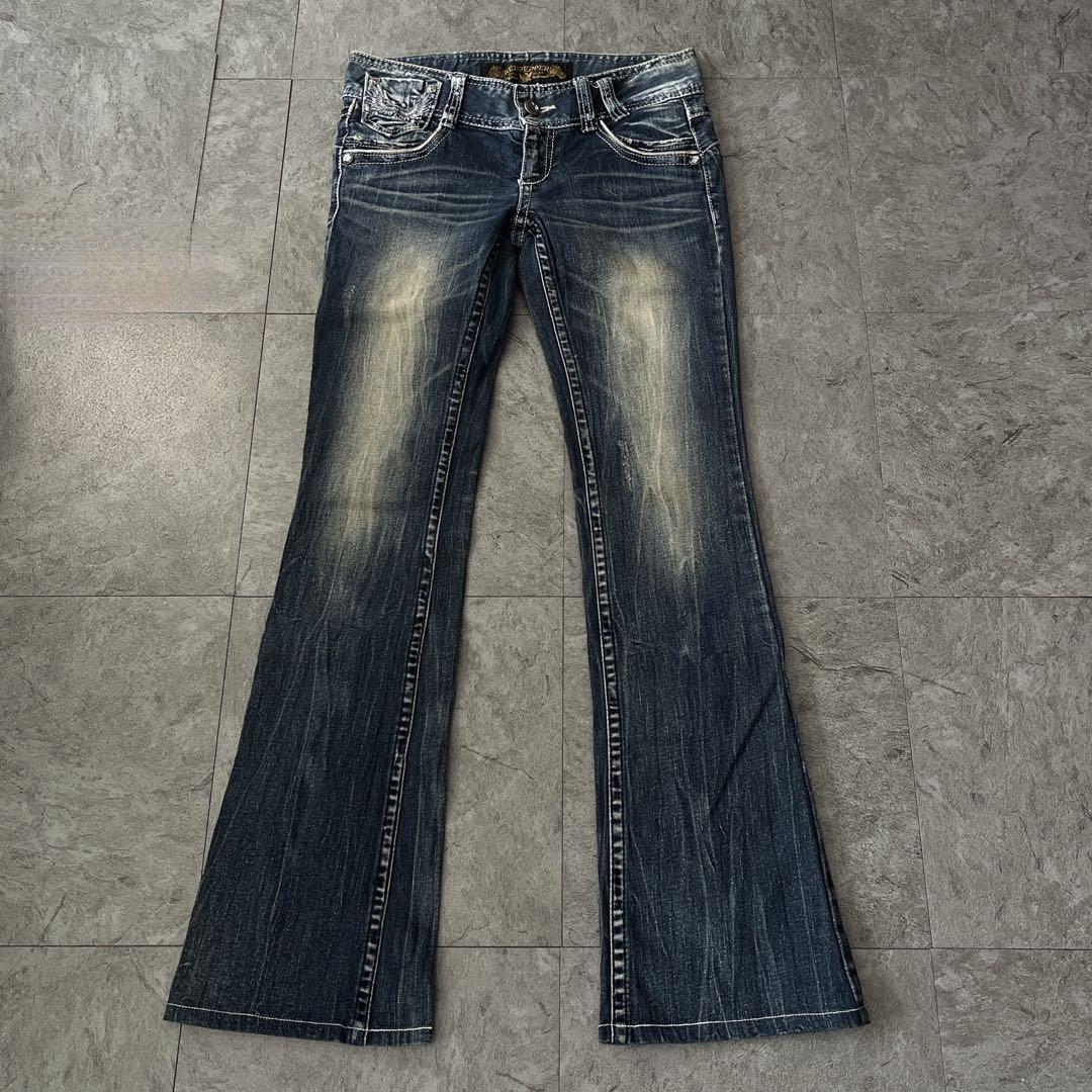 レッドペッパー ウィング刺繍　ブーツカットフレア y2k デニムパンツ　27