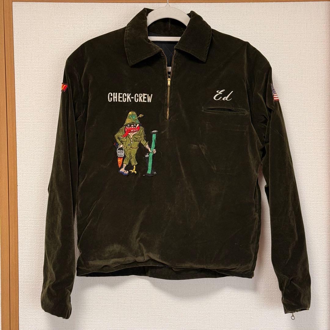 ヴィンテージ ベロア スーベニアジャケット プルオーバー 推定60sベトジャン