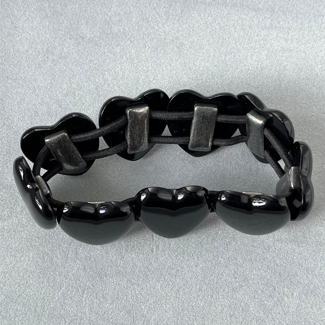 SAINT LAURENT PARIS ハート ブレスレット 黒