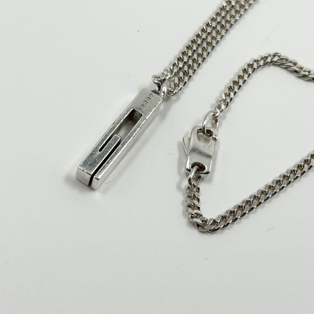 美品✨　グッチ　GUCCI ネックレス　カットアウト　スクエア　Gモチーフ　Ag