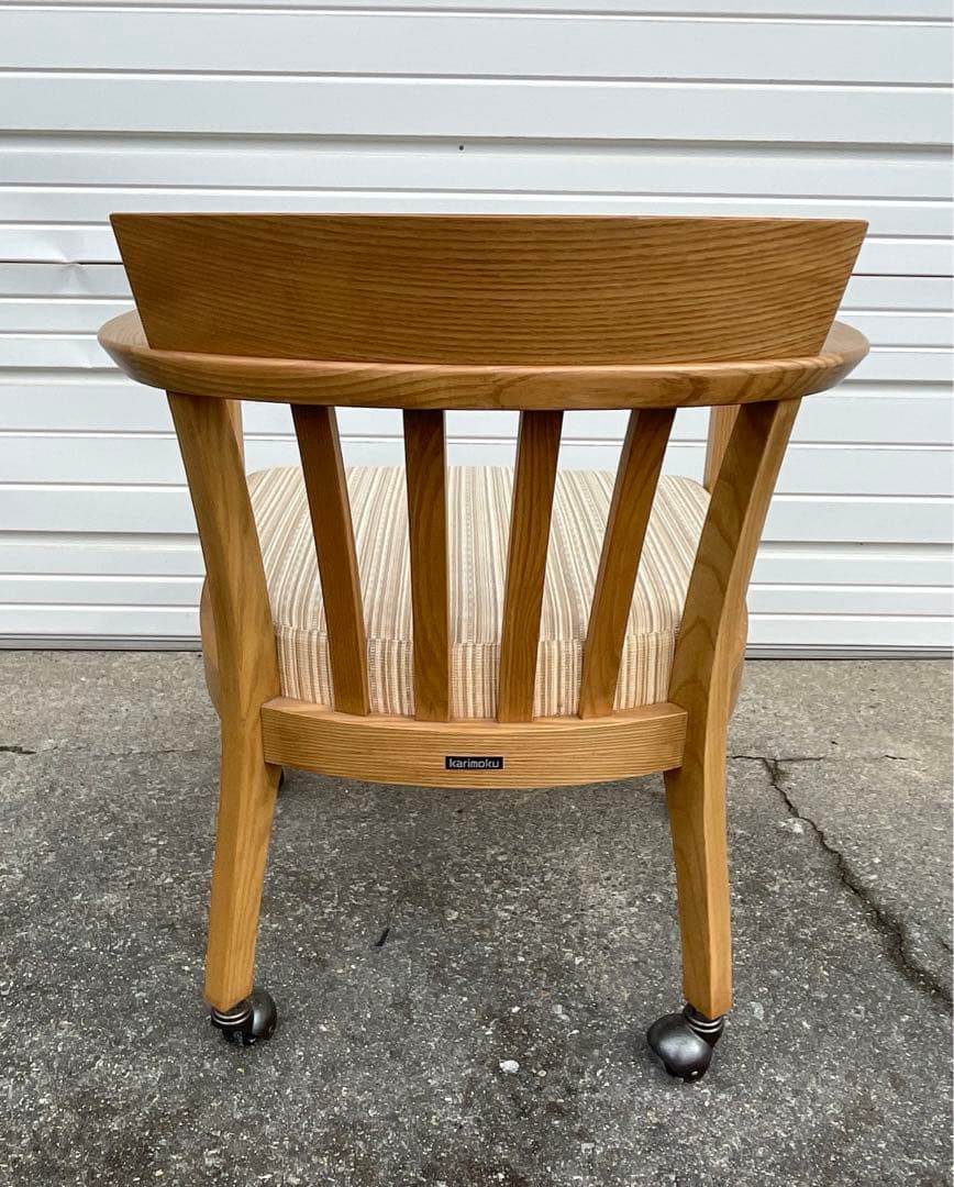 稀少/カリモク家具/ダイニングチェア/アームチェア/椅子/キャスター付き/①