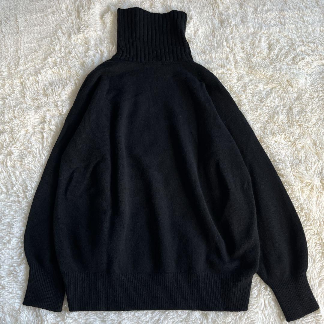 美品　Spick&Span カシミヤウールタートルプルオーバー　ブラック　日本製