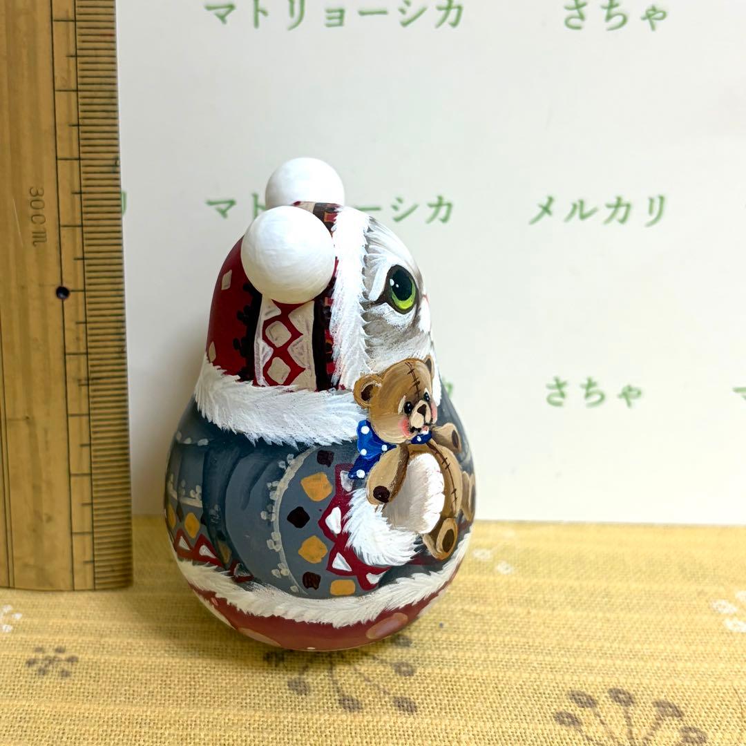 猫　マトリョーシカ　おきあがりこぼし　ロシア雑貨　ニコラエヴァ　手描き