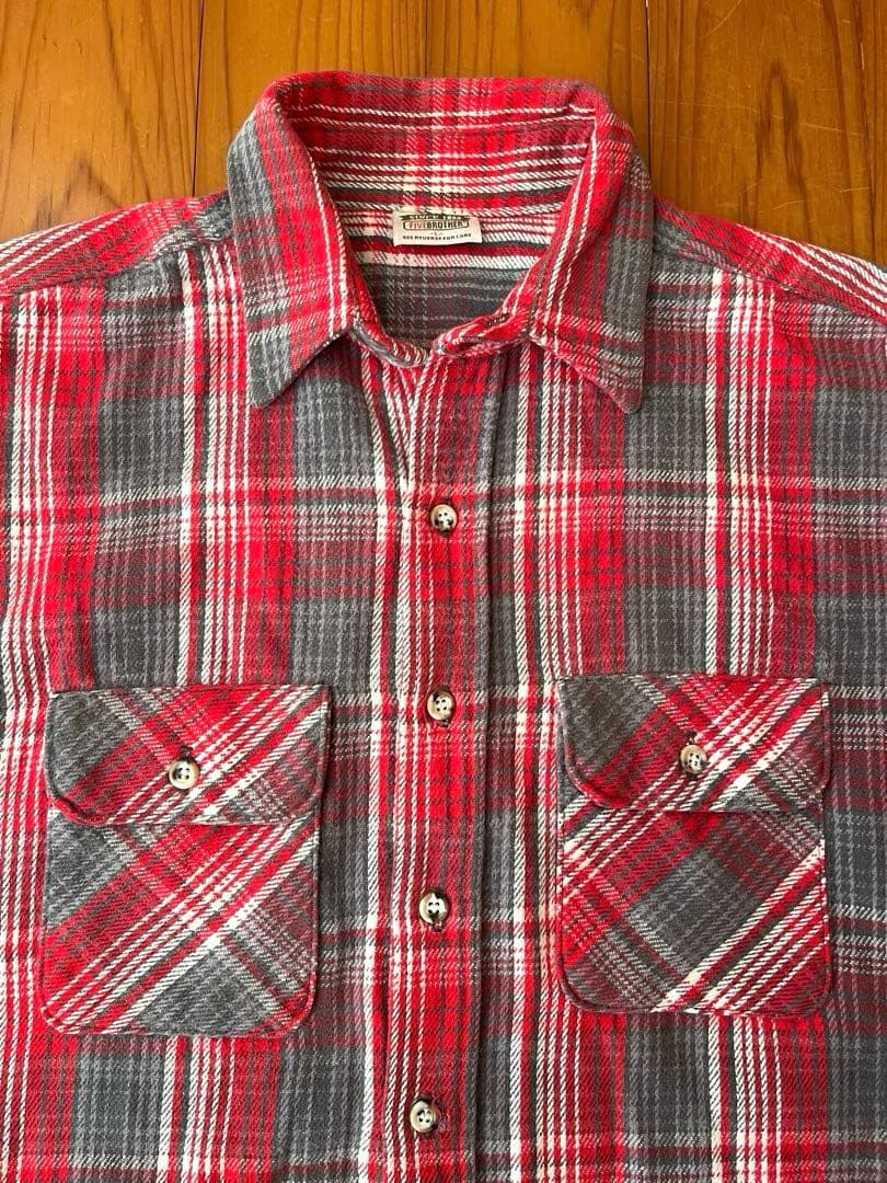 90s Five Brother L MADE in USAヘビーネルシャツ