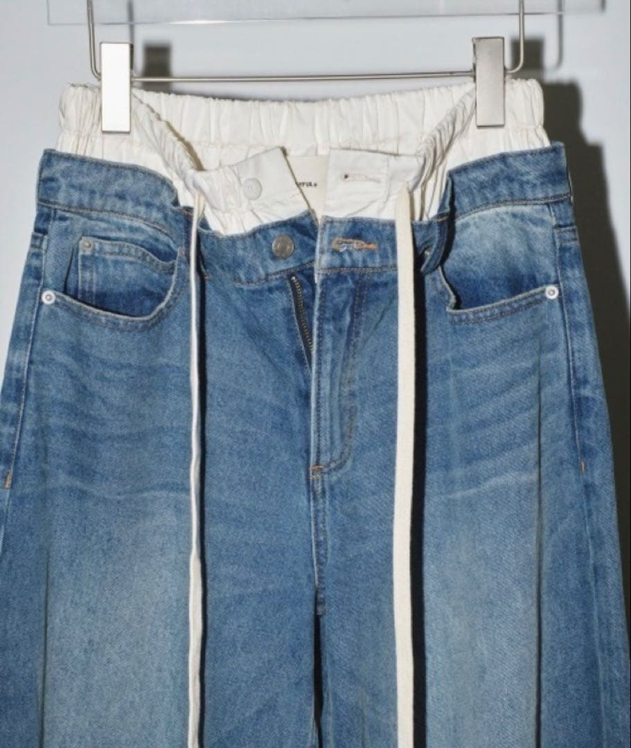 【期間限定お値下げ】トゥデイフル レイヤード ワイドデニム パンツ サイズ26