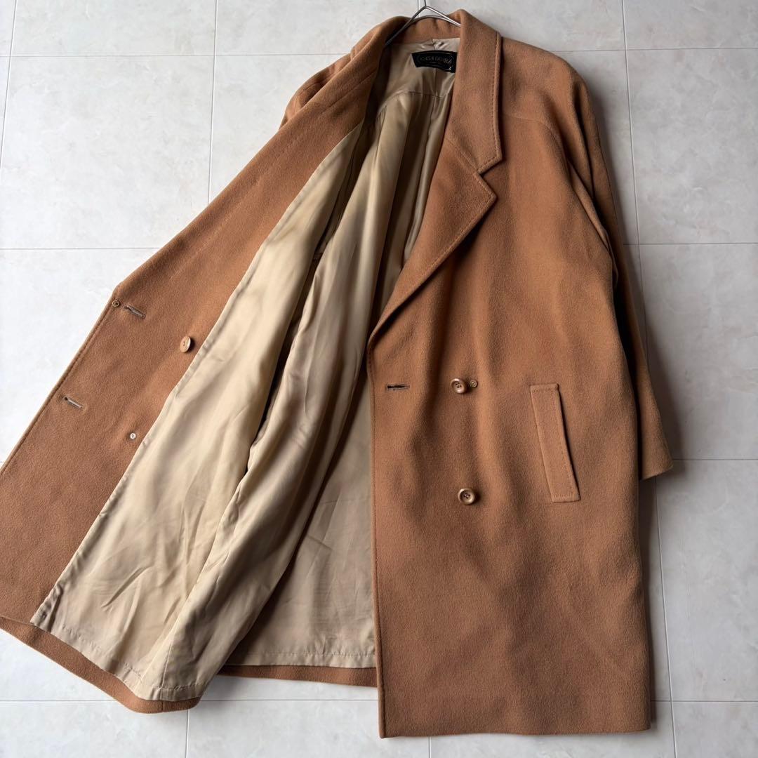 カシミヤ100% CASA DORRA カサドーラ ダブルコート キャメル L