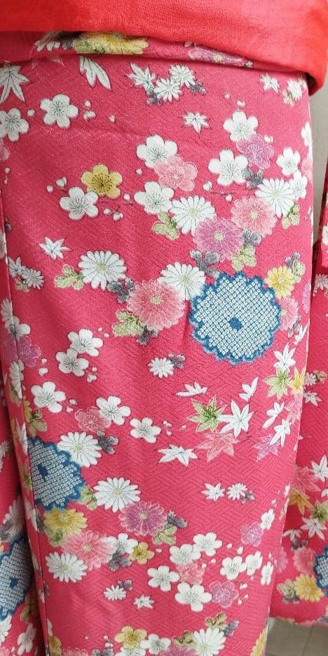 専用です☆アンティークくすみピンクの着物と白の袋帯
