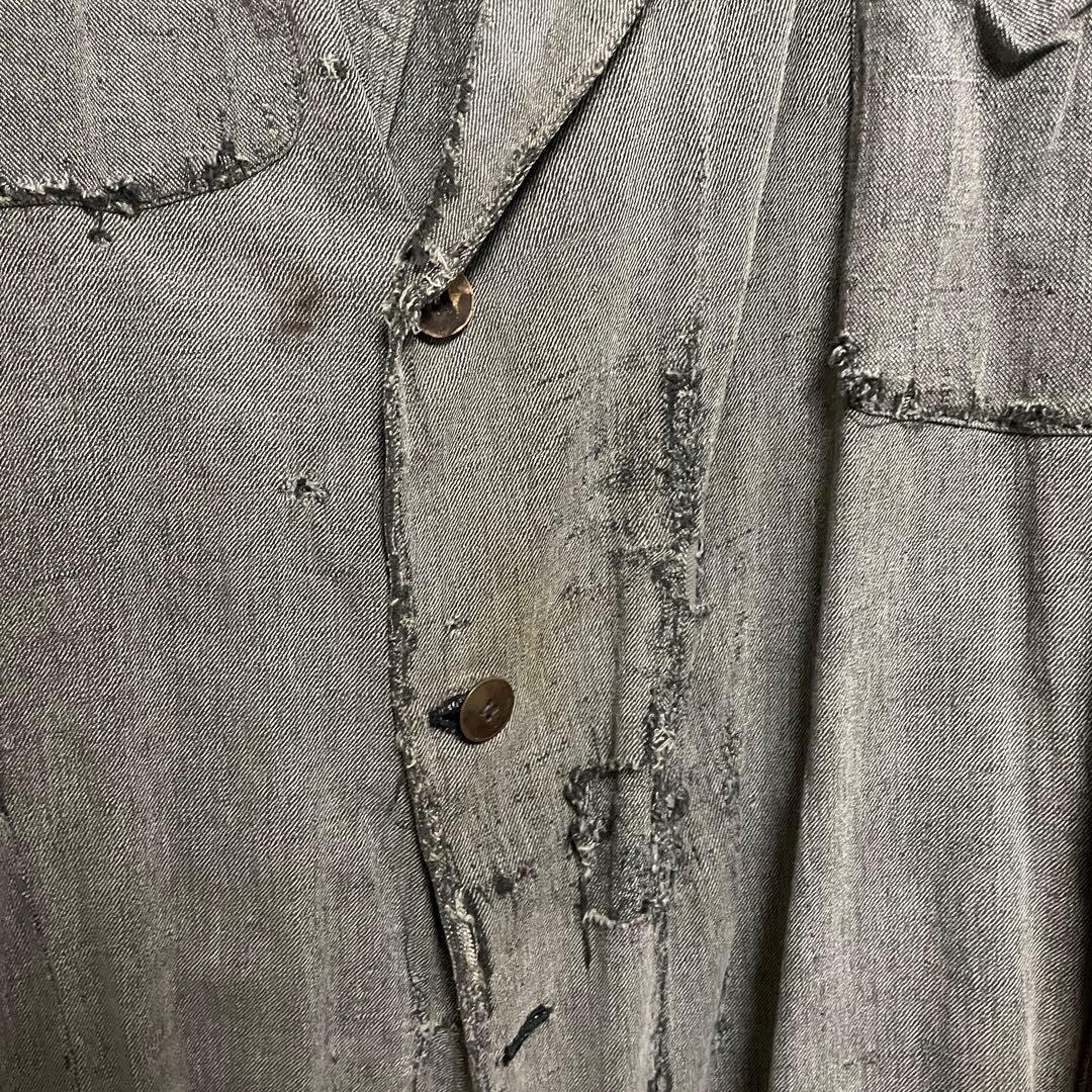 30~40s vintageダブルタイプ　ブラックシャンブレー アトリエコート
