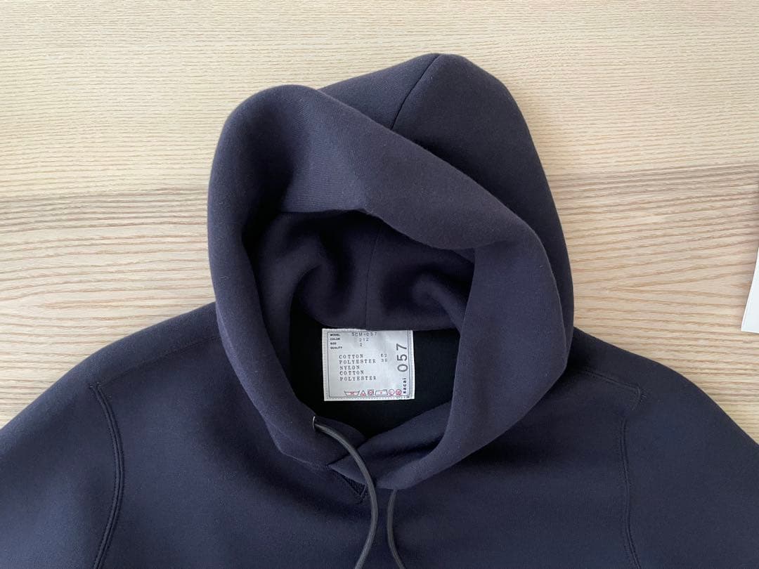 中古美品 sacai 切り替えパーカー ネイビー×グリーン 2 送料込
