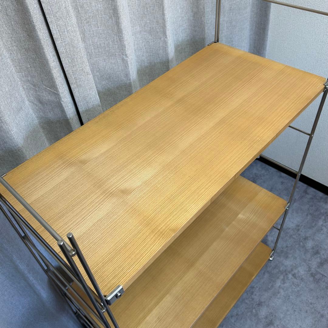 無印良品 ステンレスユニットシェルフ オーク材棚セット ワイド 中