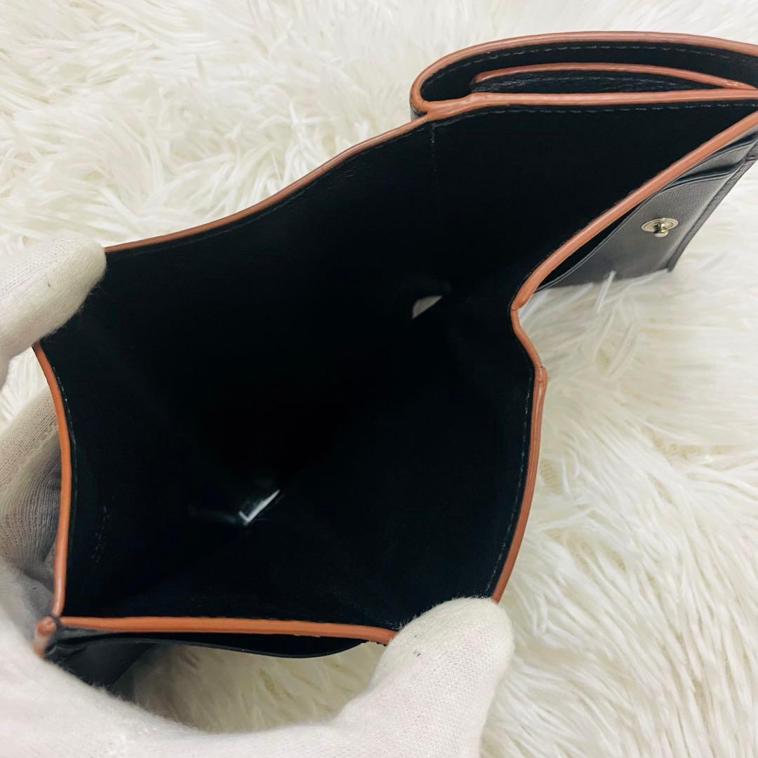 極美✨付属完備✨ロエベ 三つ折り財布 トライフォールド アナグラム レザー 黒