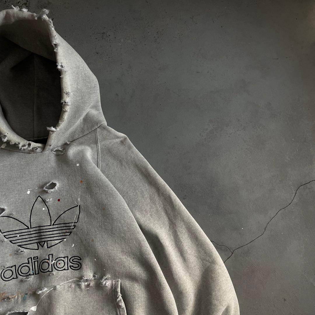 80's adidas万国旗タグ”ロゴ“USA製”肉厚“hoodie sweat