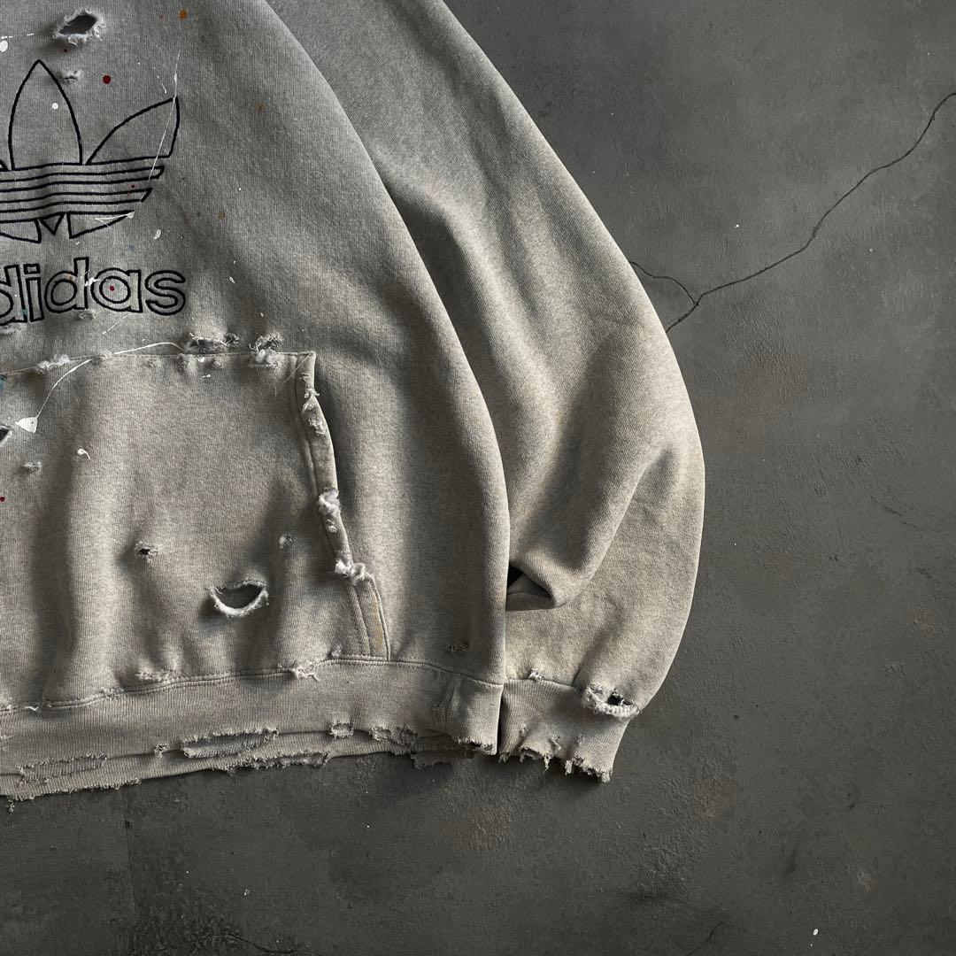 80's adidas万国旗タグ”ロゴ“USA製”肉厚“hoodie sweat