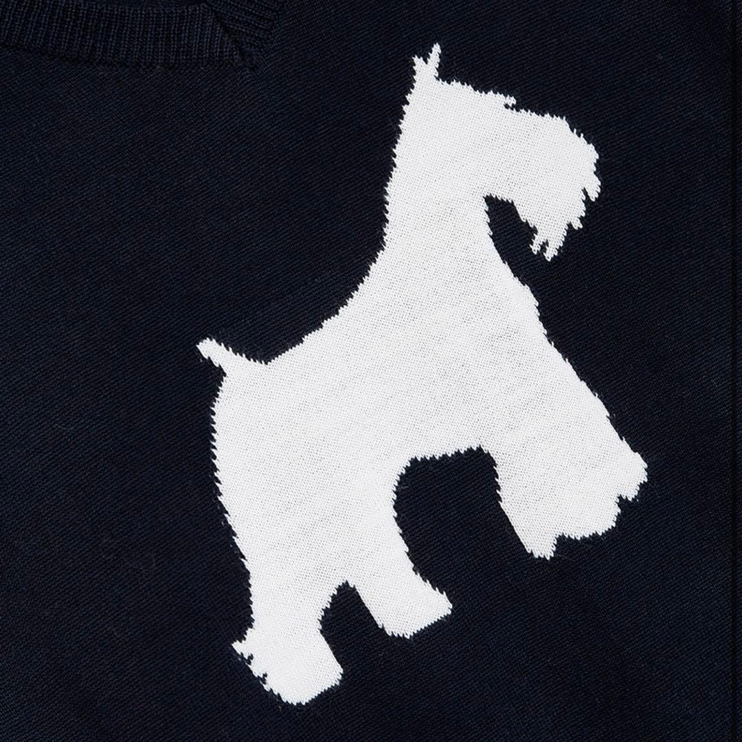 OPEN YY ネイビー 犬シルエット ニットセーター