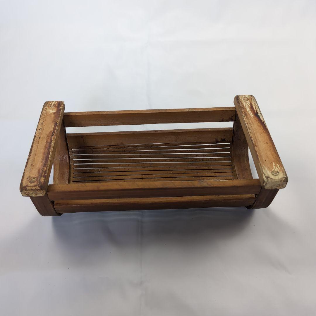 李朝竹製半円筒型枕茶色　竹製枕　枕 李朝工芸　李朝