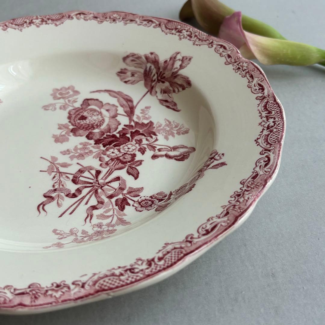 美品 レア フランスアンティーク サルグミンヌ fontanges 中深皿 C