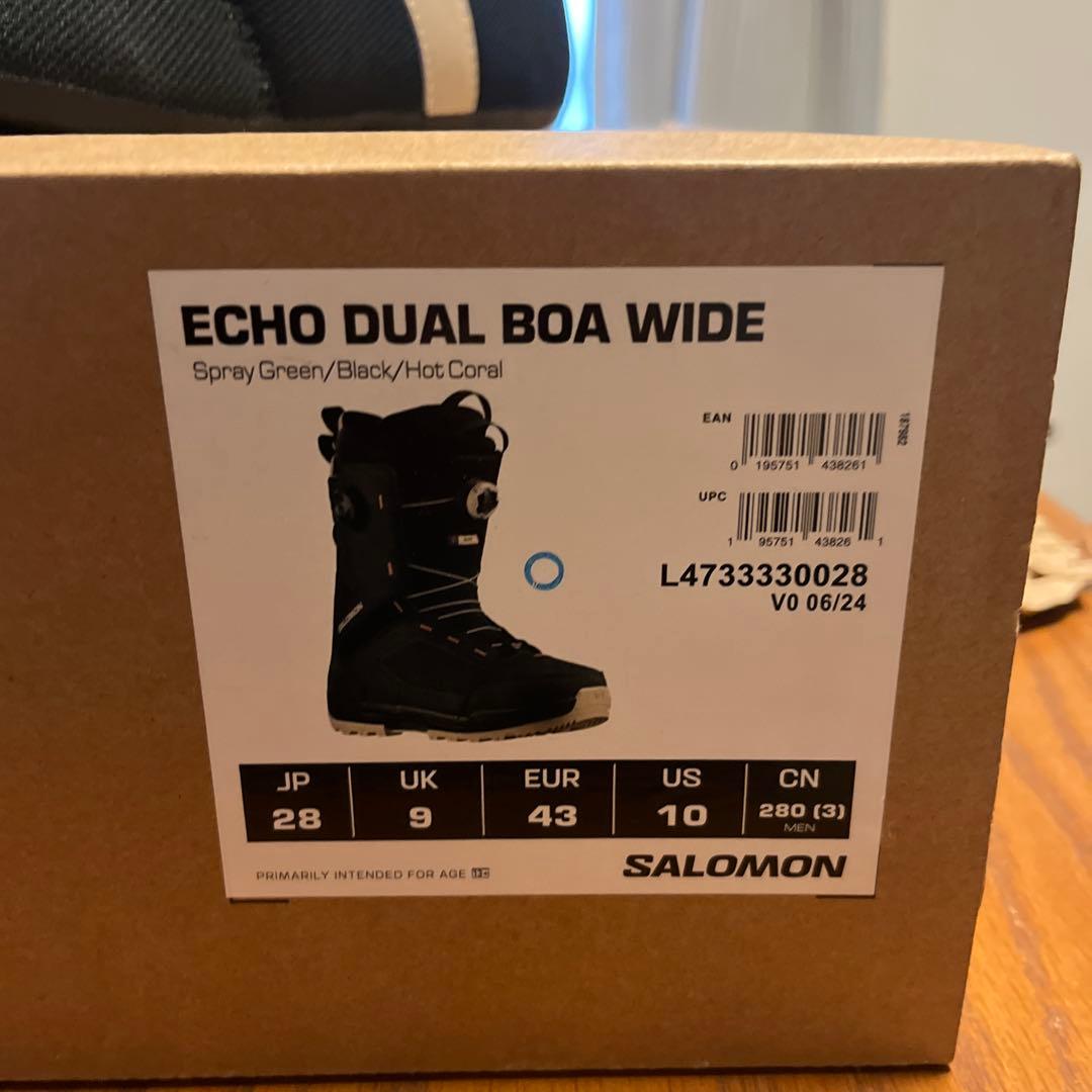 [美品]24-25モデル SALOMON echo dual boa 28cm