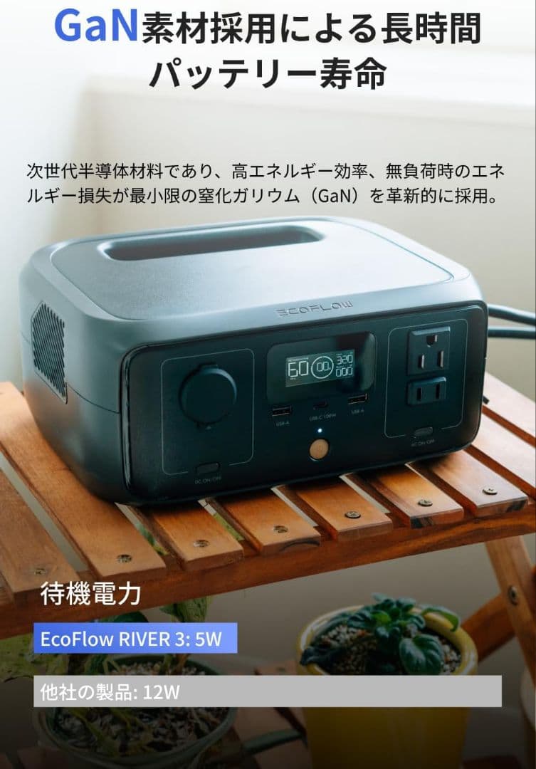EcoFlow ポータブル電源  3 230Wh GaN採用 新品