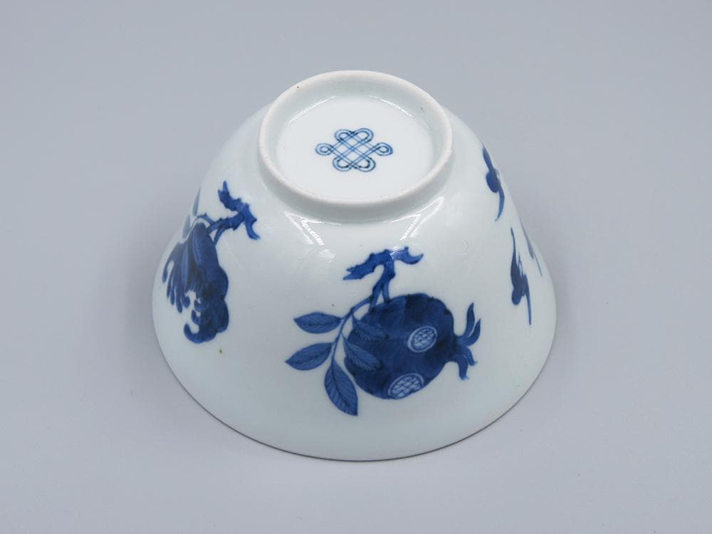 【瓷】　★ 瓷器 青花福寿三多紋碗 ★　清中期　柘榴 仏手 染付文様　明清磁器