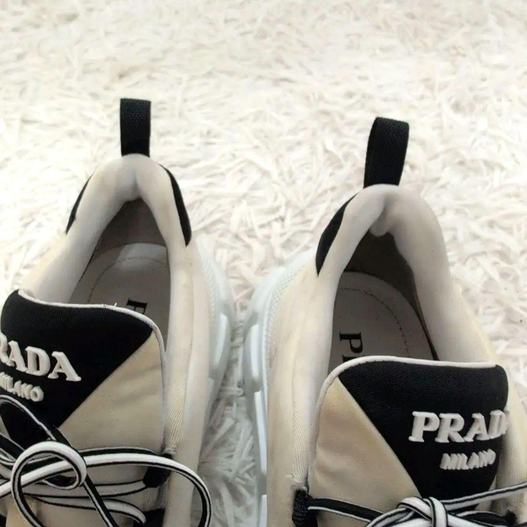 PRADA プラダ リナイロン スニーカー 21SS 三角ロゴ 白 38 1/2