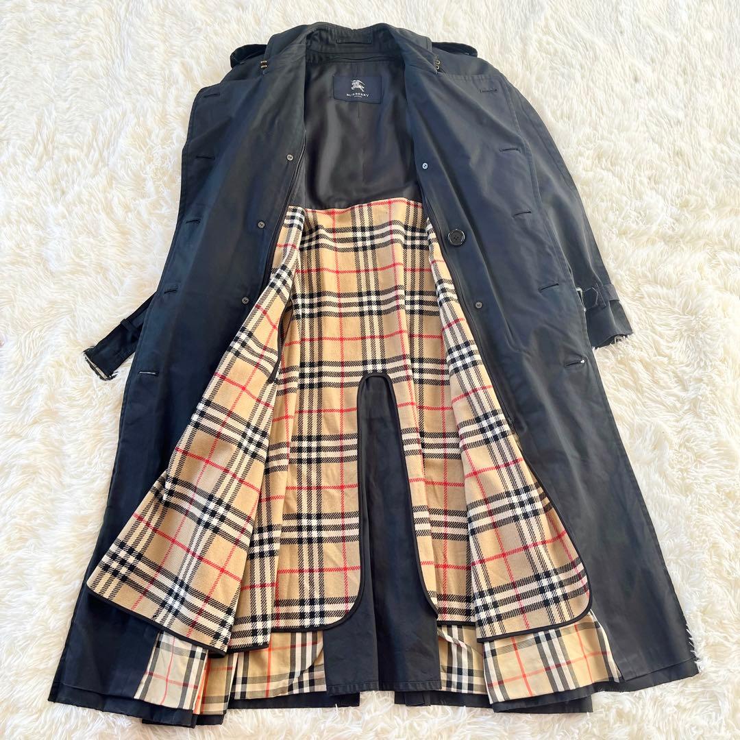 大きいサイズ　バーバリー　トレンチコート　ライナー　ノバチェック　ベルト　黒