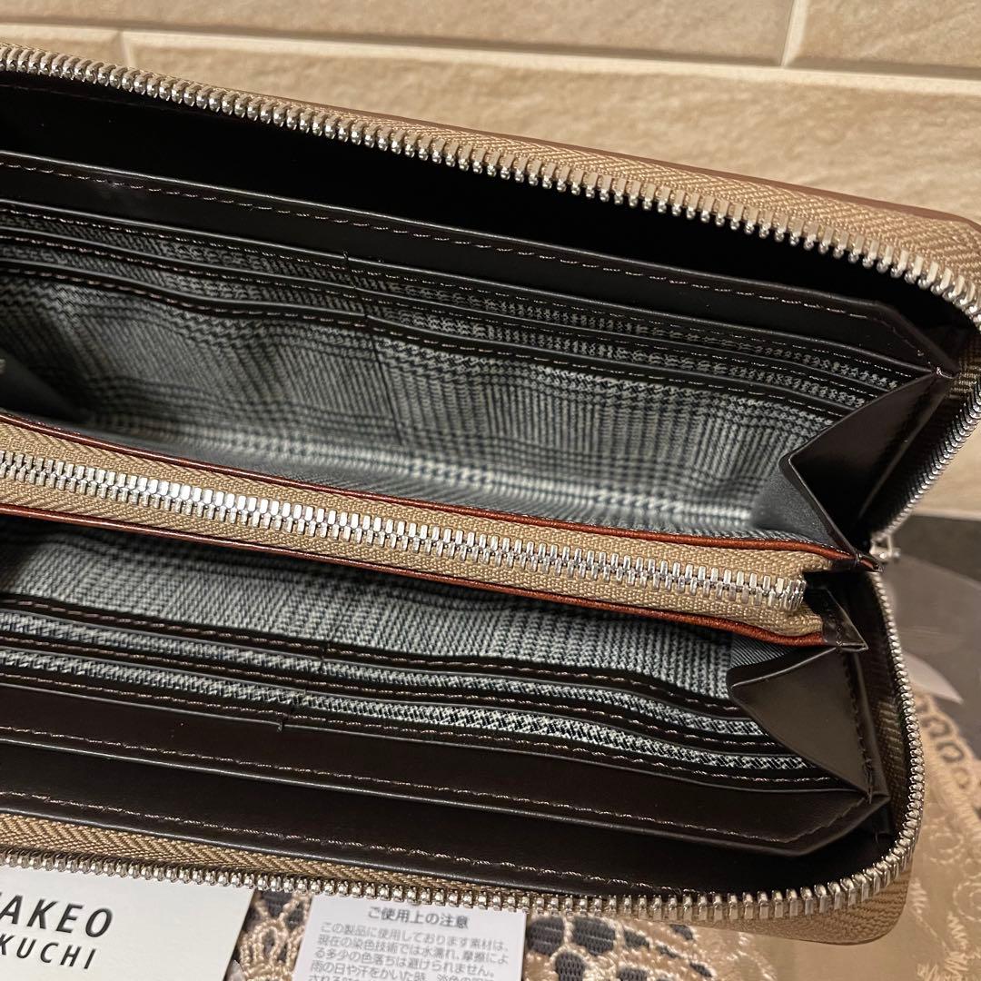 【新品】TAKEO KIKUCHI　ラウンドファスナー長財布　茶　19,800円